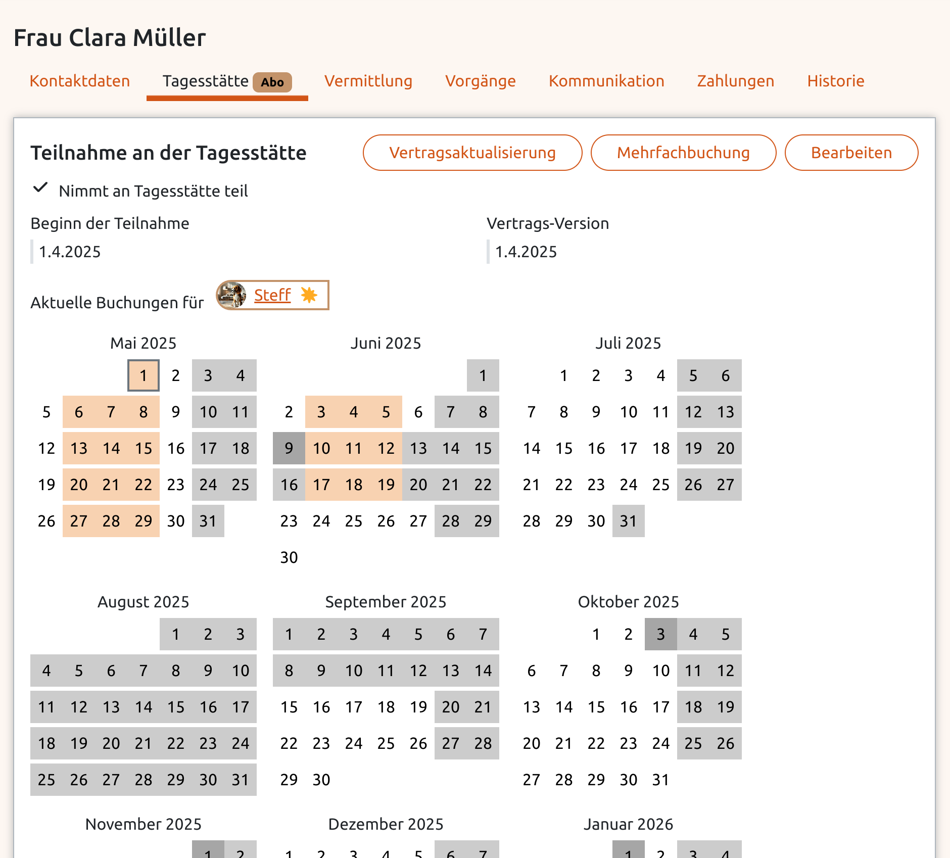 Tagesstätten-Kalender