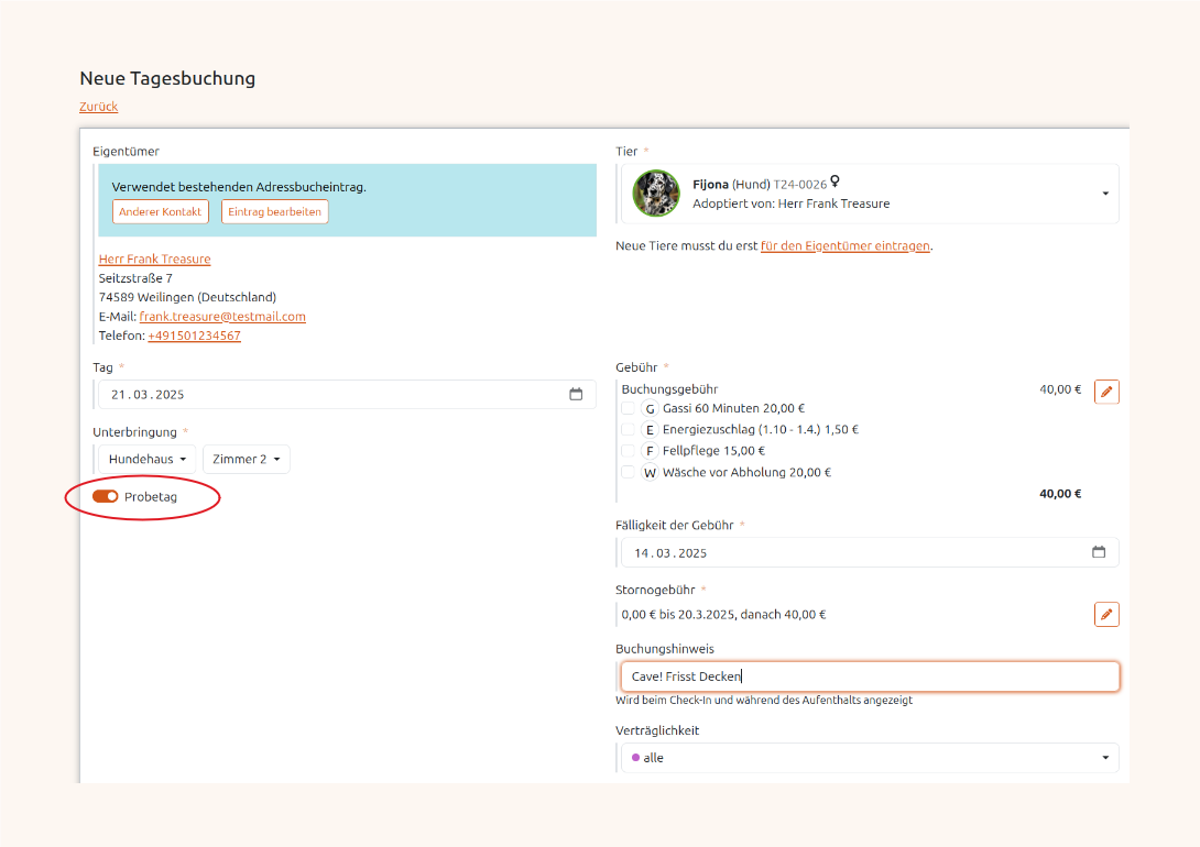 Probetag in der Tagesstätte