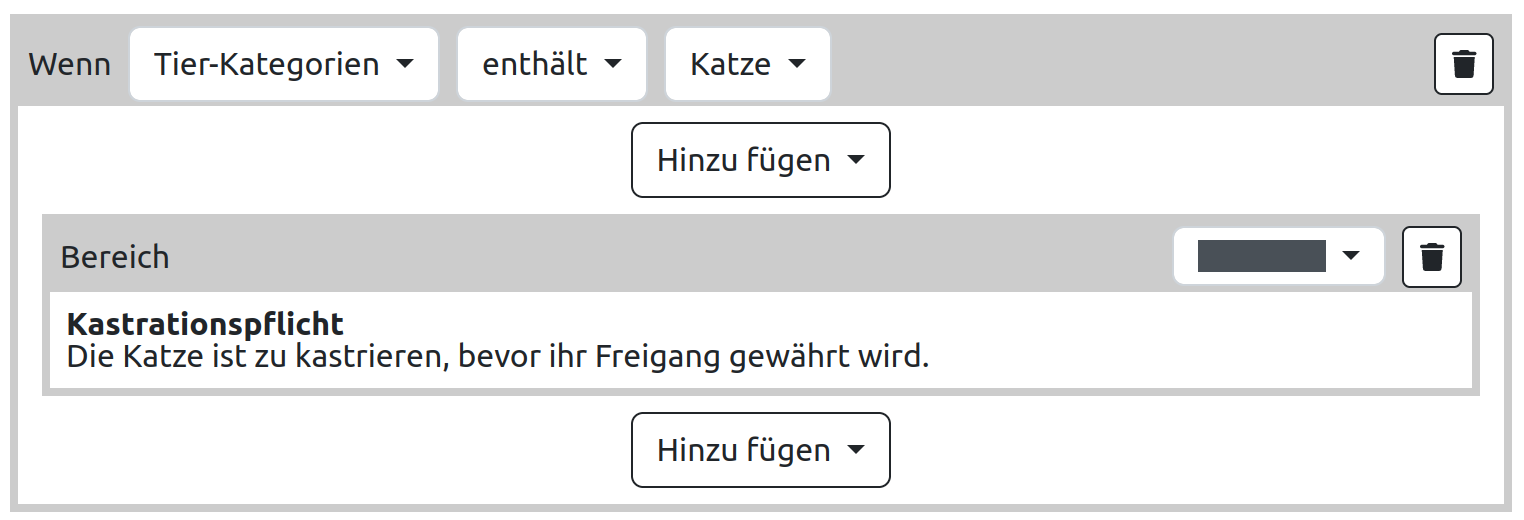 Klausel nur für Tierart