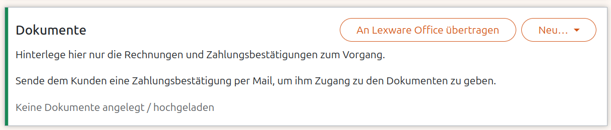 An Lexware Office übertragen