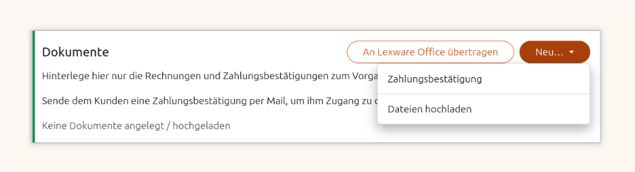 Quittung für einen Zahlungsvorgang generieren