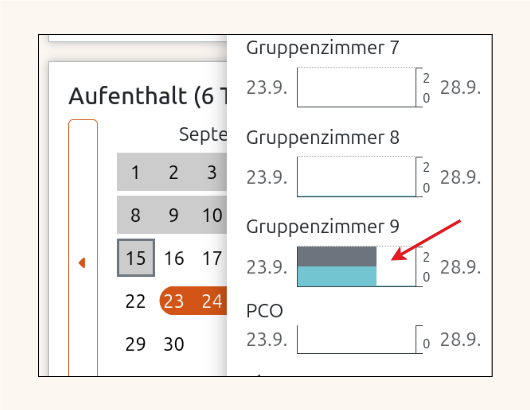 Ansicht der Einzelhaltung beim Anlegen einer neuen Buchung