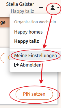 PIN setzen für die Nutzung des Terminals