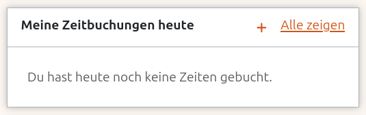 Eigene Arbeitszeit erfassen auf der Übersichtseite